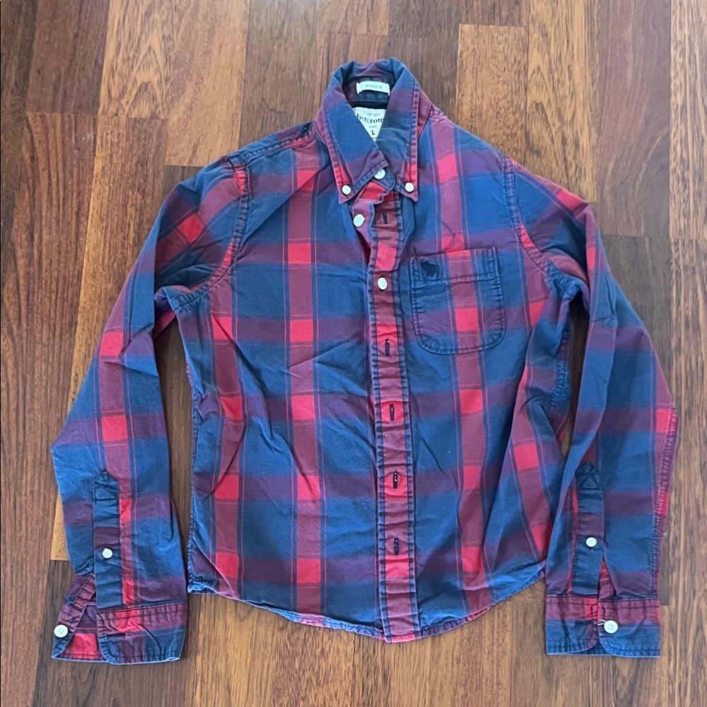 Abercrombie & Fitch Kids Blue and Red Checkered Shirt - Picture 4 of 4